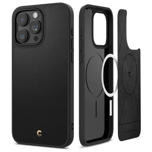Чехол-накладка (кожаный) Apple iPhone 15 Pro Max Spigen Cyrill Kaju with MagSafe Black (ACS06632)