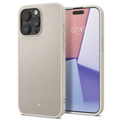 Чехол-накладка (кожаный) Apple iPhone 15 Pro Max Spigen Cyrill Kaju with MagSafe Cream (ACS06633)