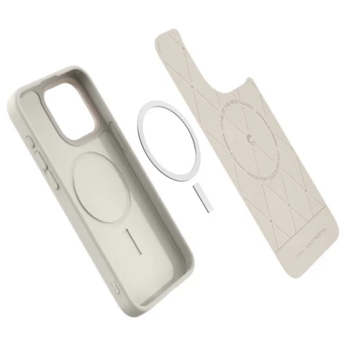 Чехол-накладка (кожаный) Apple iPhone 15 Pro Max Spigen Cyrill Kaju with MagSafe Cream (ACS06633)