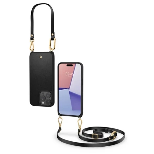 Чехол-накладка (кожаный) Apple iPhone 15 Pro Max Spigen Cyrill Classic Charm with MagSafe Black (ACS06636)