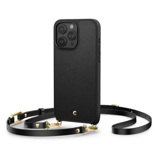 Чехол-накладка (кожаный) Apple iPhone 15 Pro Max Spigen Cyrill Classic Charm with MagSafe Black (ACS06636)