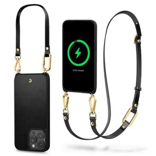 Чехол-накладка (кожаный) Apple iPhone 15 Pro Max Spigen Cyrill Classic Charm with MagSafe Black (ACS06636)