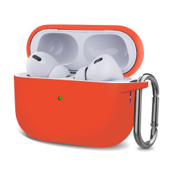 Чохол-накладка (силіконовий) Apple AirPods Pro 2 Silicone Case with Carabine Orange