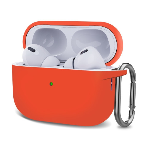 Чехол-накладка (силиконовый) Apple AirPods Pro 2 Silicone Case with Carabine Orange