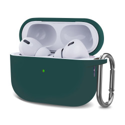 Чохол-накладка (силіконовий) Apple AirPods Pro 2 Silicone Case with Carabine Dark Green