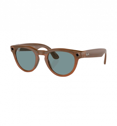Ray-Ban Смарт-окуляри Meta Headliner Shiny Caramel Transparent Frame/Teal Blue Lenses (RW4009 670680 50-23)