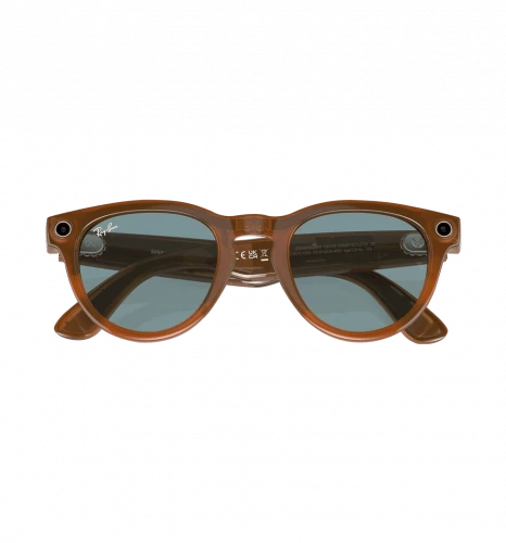 Ray-Ban Смарт-окуляри Meta Headliner Shiny Caramel Transparent Frame/Teal Blue Lenses (RW4009 670680 50-23)