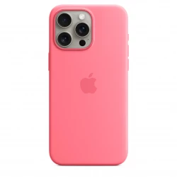Чохол-накладка (силіконовий) для iPhone 15 Pro Max Silicone Case High Copy with MagSafe Pink