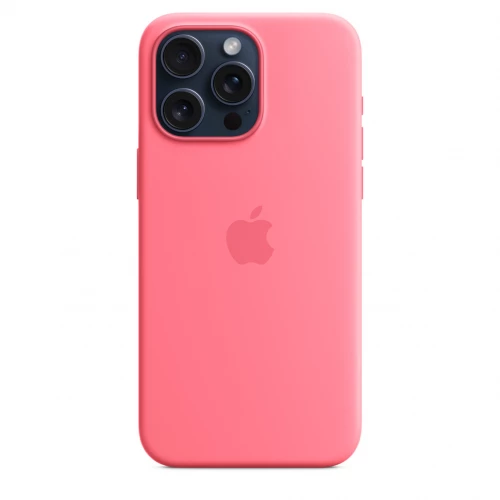 Чехол-накладка (силиконовый) для iPhone 15 Pro Max Silicone Case High Copy with MagSafe Pink