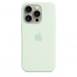 Чохол-накладка (силіконовий) для iPhone 15 Pro Silicone Case High Copy with MagSafe Soft Mint