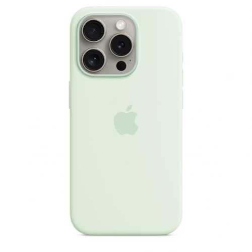 Чехол-накладка (силиконовый) для iPhone 15 Pro Silicone Case High Copy with MagSafe Soft Mint