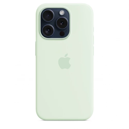 Чехол-накладка (силиконовый) для iPhone 15 Pro Silicone Case High Copy with MagSafe Soft Mint