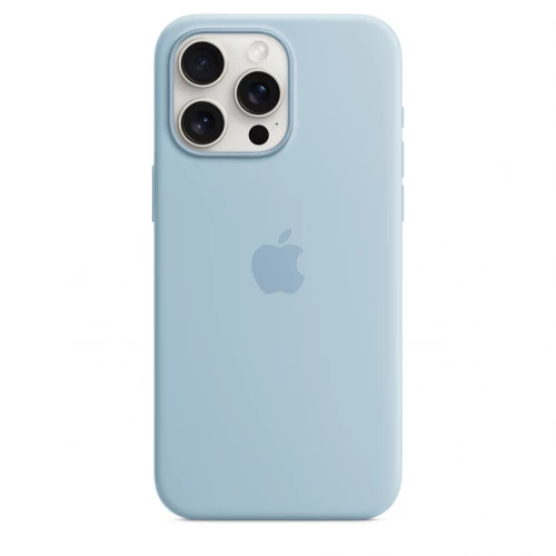 Чехол-накладка (силиконовый) для iPhone 15 Pro Max Silicone Case High Copy with MagSafe Light Blue