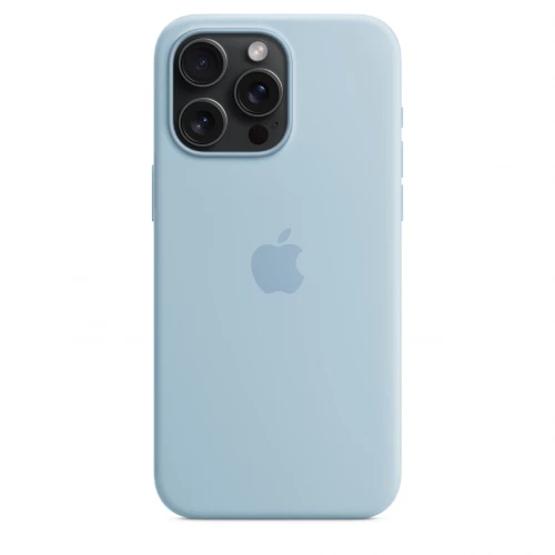 Чехол-накладка (силиконовый) для iPhone 15 Pro Max Silicone Case High Copy with MagSafe Light Blue