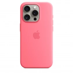 Чохол-накладка (силіконовий) для iPhone 15 Pro Silicone Case High Copy with MagSafe Pink