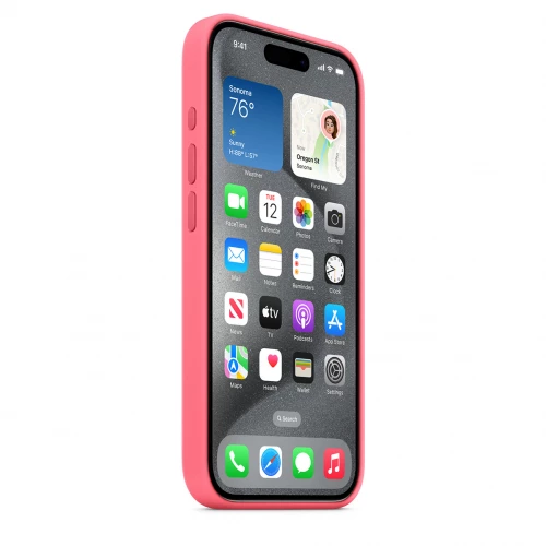 Чехол-накладка (силиконовый) для iPhone 15 Pro Silicone Case High Copy with MagSafe Pink