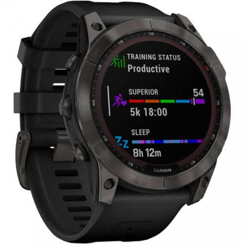 Garmin Fenix 7X Sapphire Solar Carbon Gray DLC Titanium with Black Band (010-02541-10/11/34)