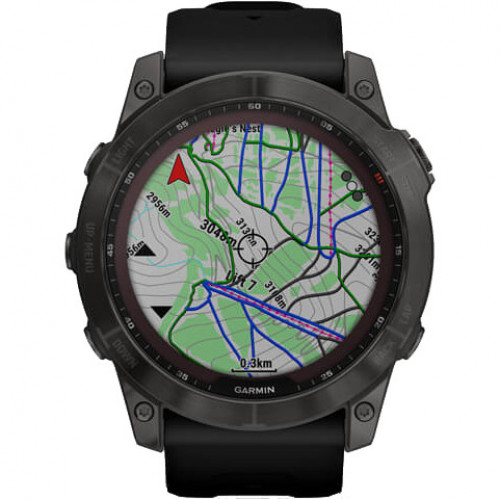 Garmin Fenix 7X Sapphire Solar Carbon Gray DLC Titanium with Black Band (010-02541-10/11/34)