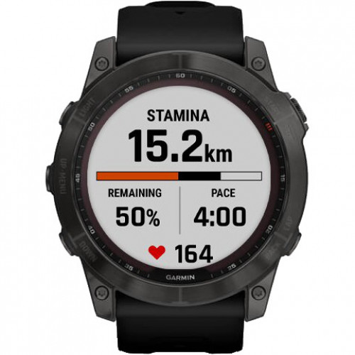 Garmin Fenix 7X Sapphire Solar Carbon Gray DLC Titanium with Black Band (010-02541-10/11/34)