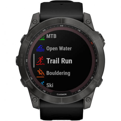 Garmin Fenix 7X Sapphire Solar Carbon Gray DLC Titanium with Black Band (010-02541-10/11/34)