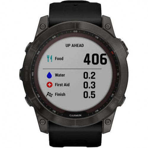 Garmin Fenix 7X Sapphire Solar Carbon Gray DLC Titanium with Black Band (010-02541-10/11/34)