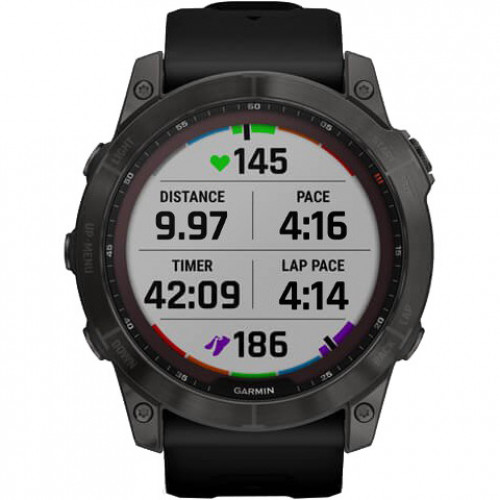 Garmin Fenix 7X Sapphire Solar Carbon Gray DLC Titanium with Black Band (010-02541-10/11/34)