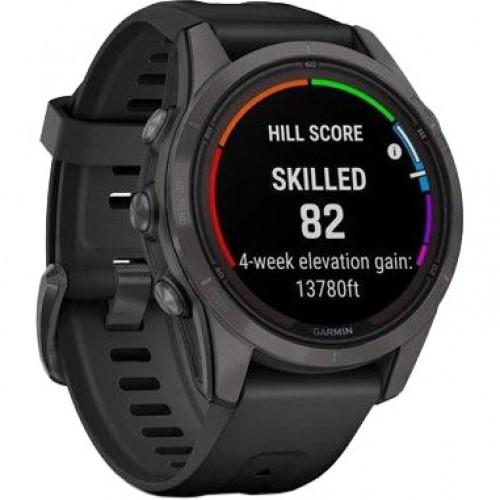 Garmin Fenix 7S Pro Sapphire Solar Carbon G. DLC Tit. with Black Band (010-02776-10/11/54)