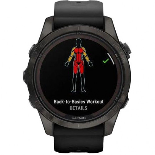 Garmin Fenix 7S Pro Sapphire Solar Carbon G. DLC Tit. with Black Band (010-02776-10/11/54)