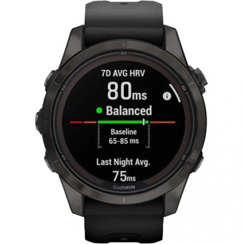 Garmin Fenix 7S Pro Sapphire Solar Carbon G. DLC Tit. with Black Band (010-02776-10/11/54)