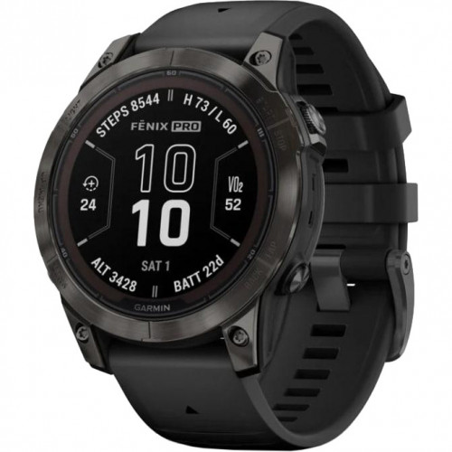 Garmin Fenix 7 Pro Sapphire Solar Carbon G. DLC Tit. with Black Band (010-02777-10/11/54)