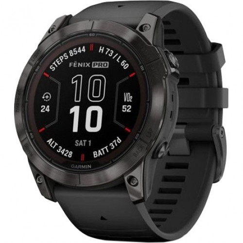 Garmin Fenix 7X Pro Sapphire Solar Carbon G. DLC Tit. with Black Band (010-02778-10/11/54)