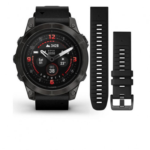 Garmin Epix Pro Gen 2 Sapphire 47mm Carbon G. DLC Tit. with B. Leather Band (010-02803-30)