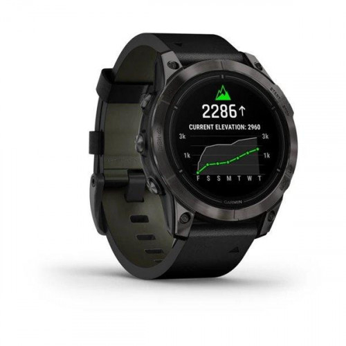 Garmin Epix Pro Gen 2 Sapphire 47mm Carbon G. DLC Tit. with B. Leather Band (010-02803-30)