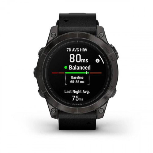 Garmin Epix Pro Gen 2 Sapphire 47mm Carbon G. DLC Tit. with B. Leather Band (010-02803-30)