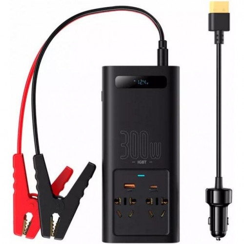 Автомобильный инвертор Baseus In-car Inverter 300W 220V CN/EU Black (CGNB010101)