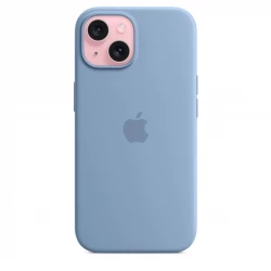 Чохол-накладка (силіконовий) для iPhone 15 Silicone Case High Copy with MagSafe Winter Blue