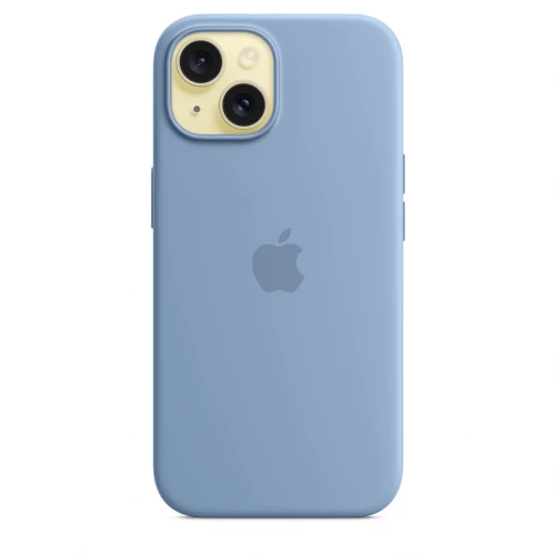 Чехол-накладка (силиконовый) для iPhone 15 Silicone Case High Copy with MagSafe Winter Blue
