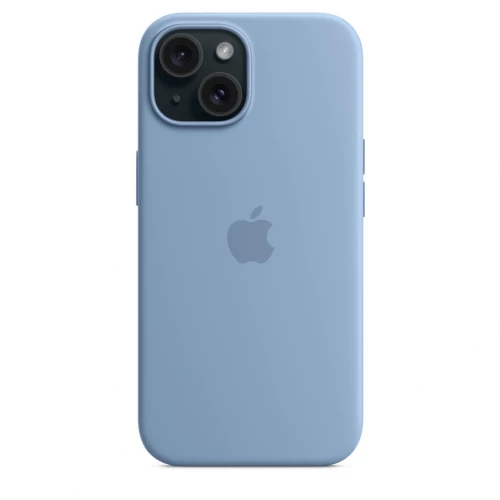 Чехол-накладка (силиконовый) для iPhone 15 Silicone Case High Copy with MagSafe Winter Blue