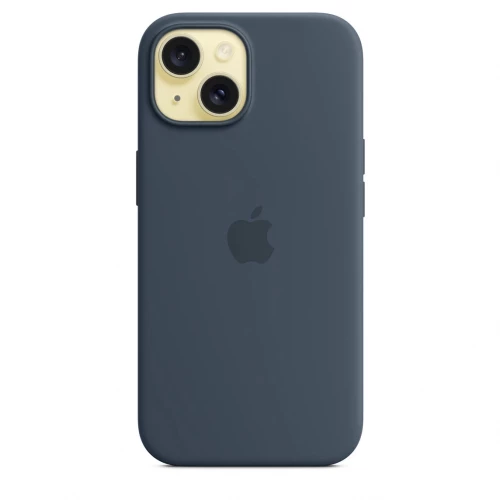 Чехол-накладка (силиконовый) для iPhone 15 Silicone Case High Copy with MagSafe Storm Blue