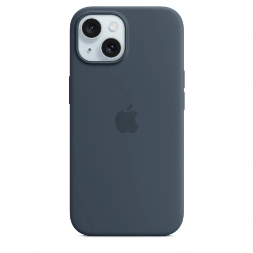 Чехол-накладка (силиконовый) для iPhone 15 Silicone Case High Copy with MagSafe Storm Blue