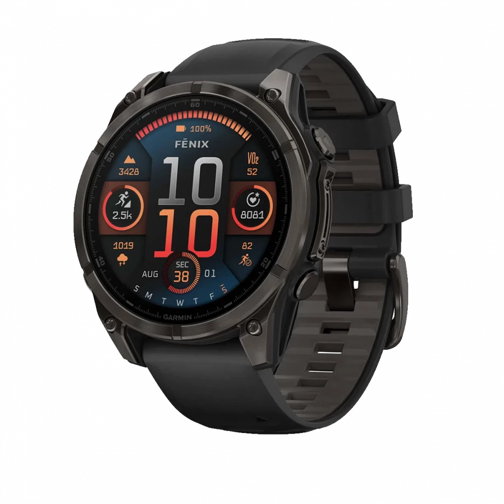 Garmin Fenix 8 47mm AMOLED Sapphire Carbon Gray DLC Titanium w. Black/Pebble Gray S. Band (010-02904-20/21)
