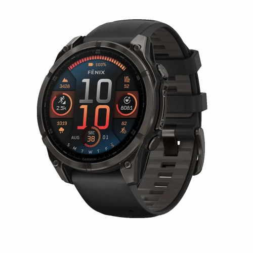 Garmin Fenix 8 47mm AMOLED Sapphire Carbon Gray DLC Titanium w. Black/Pebble Gray S. Band (010-02904-20/21)