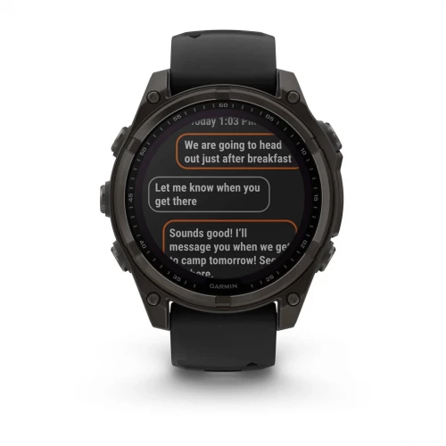 Garmin Fenix 8 47mm Solar Sapphire Carbon Gray DLC Titanium w. Black/Pebble Gray S. Band (010-02906-10/11)