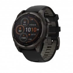 Garmin Fenix 8 47mm Solar Sapphire Carbon Gray DLC Titanium w. Black/Pebble Gray S. Band (010-02906-10/11)
