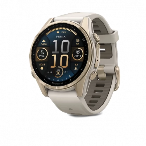 Garmin Fenix 8 43mm AMOLED Sapphire Soft Gold w. Fog Gray/Dark Sandstone S. Band (010-02903-10/11/18)