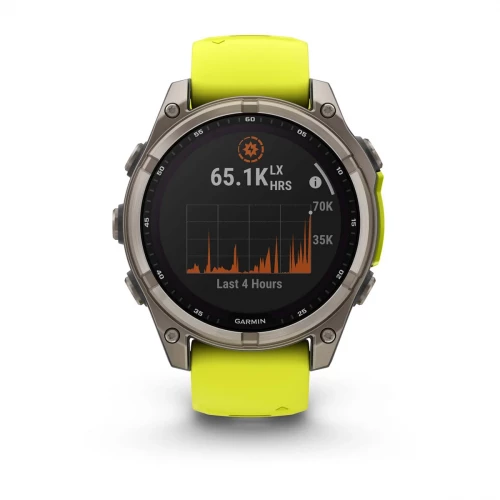 Garmin Fenix 8 47mm Solar Sapphire Titanium w. Amp Yellow/Graphite Silicone Band (010-02906-20/21)