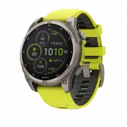 Garmin Fenix 8 47mm Solar Sapphire Titanium w. Amp Yellow/Graphite Silicone Band (010-02906-20/21)