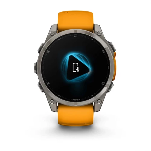 Garmin Fenix 8 47mm AMOLED Sapphire Titanium w. Spark Orange/Graphite Silicone Band (010-02904-10/11/19)