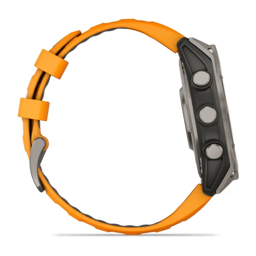 Garmin Fenix 8 47mm AMOLED Sapphire Titanium w. Spark Orange/Graphite Silicone Band (010-02904-10/11/19)
