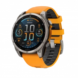 Garmin Fenix 8 47mm AMOLED Sapphire Titanium w. Spark Orange/Graphite Silicone Band (010-02904-10/11/19)